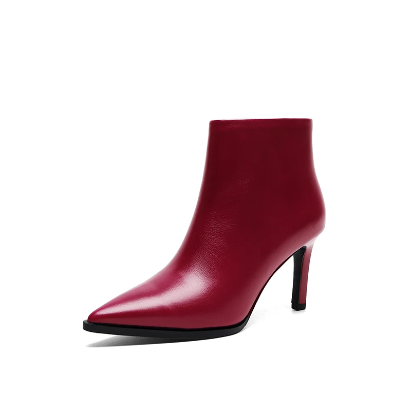 Botas mujer; ботильоны; женская обувь на высоком каблуке; обувь с острым носком из натуральной кожи в британском стиле; женские мотоботы; femme