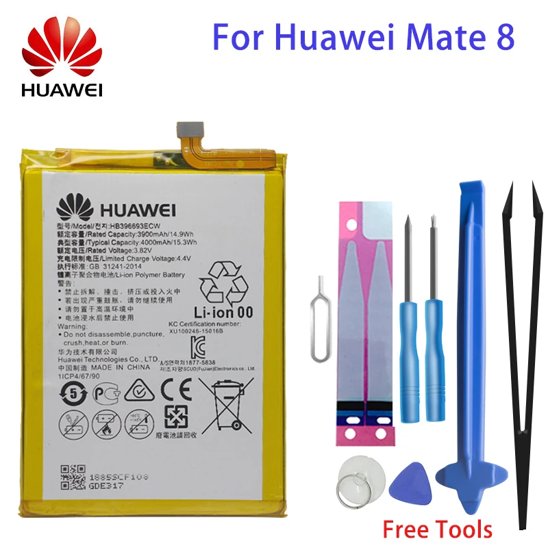 

Hua Wei Original Replacement Phone Battery HB396693ECW For Huawei Mate 8 NXT-AL10 NXT-TL00 NXT-CL00 NXT-DL00 3900mAh