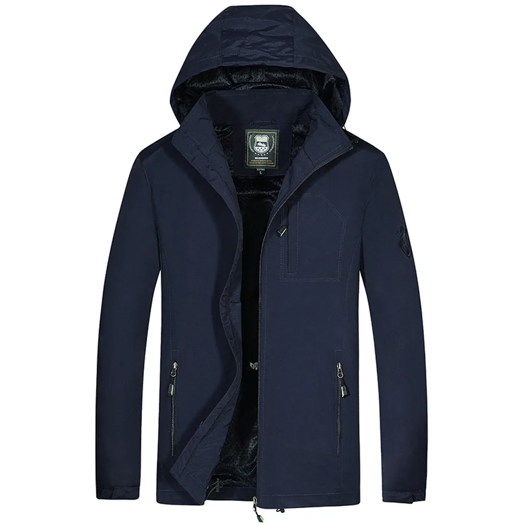 MUQGEW куртка мужская брендовая одежда модная повседневная тонкая Толстая теплая Мужская s пальто парки с капюшоном длинные пальто мужская одежда G3 - Цвет: Синий