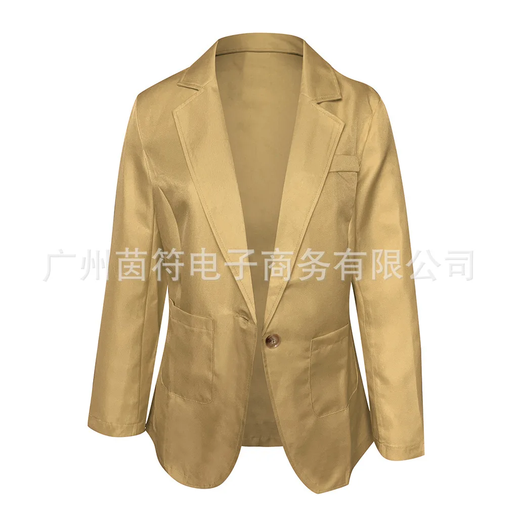 EBay Amazon Wish конфетного цвета с длинным рукавом костюм Commuter Slim Fit похудение пальто женщин