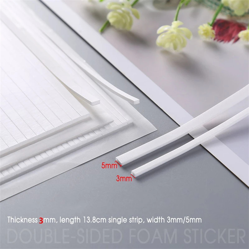 3mm Thickness Double-sided Adhesive Foam Single Strips for DIY Scrapbooking Shaker Cards Making Craft Supplies 2021 New