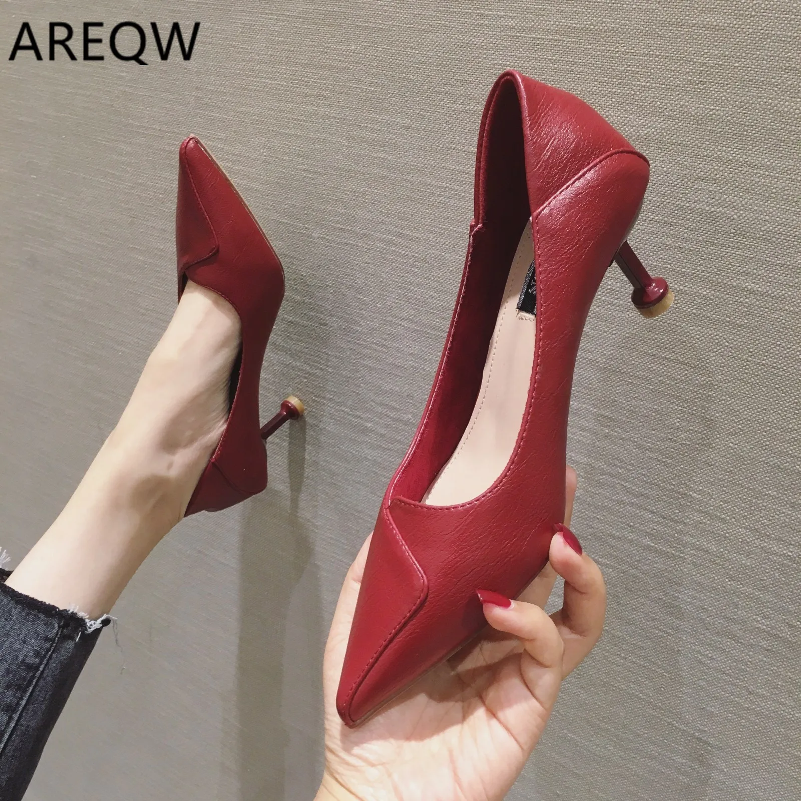 

2020 Women Shoes Pointed Toe Pumps Patent Leather Dress High Heels Boat Shoes Wedding Shoes Zapatos Mujer