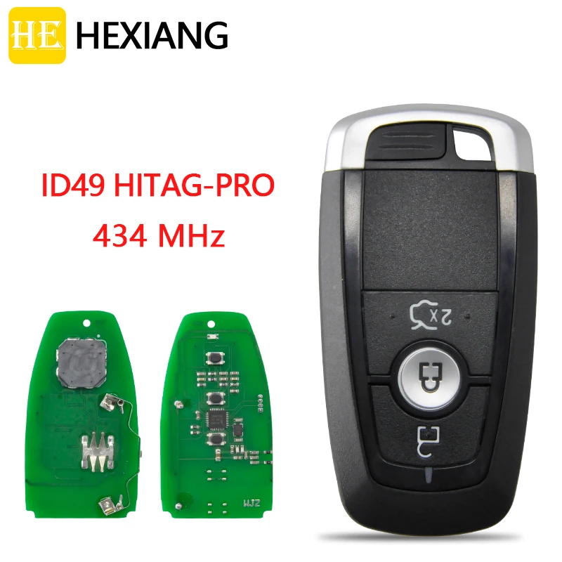 HEXIANG Smart Car Remote Key For Ford Mondeo Fusion Mustang Edge With ID49 HITAG-PRO Chip 434MHz 3Buttons