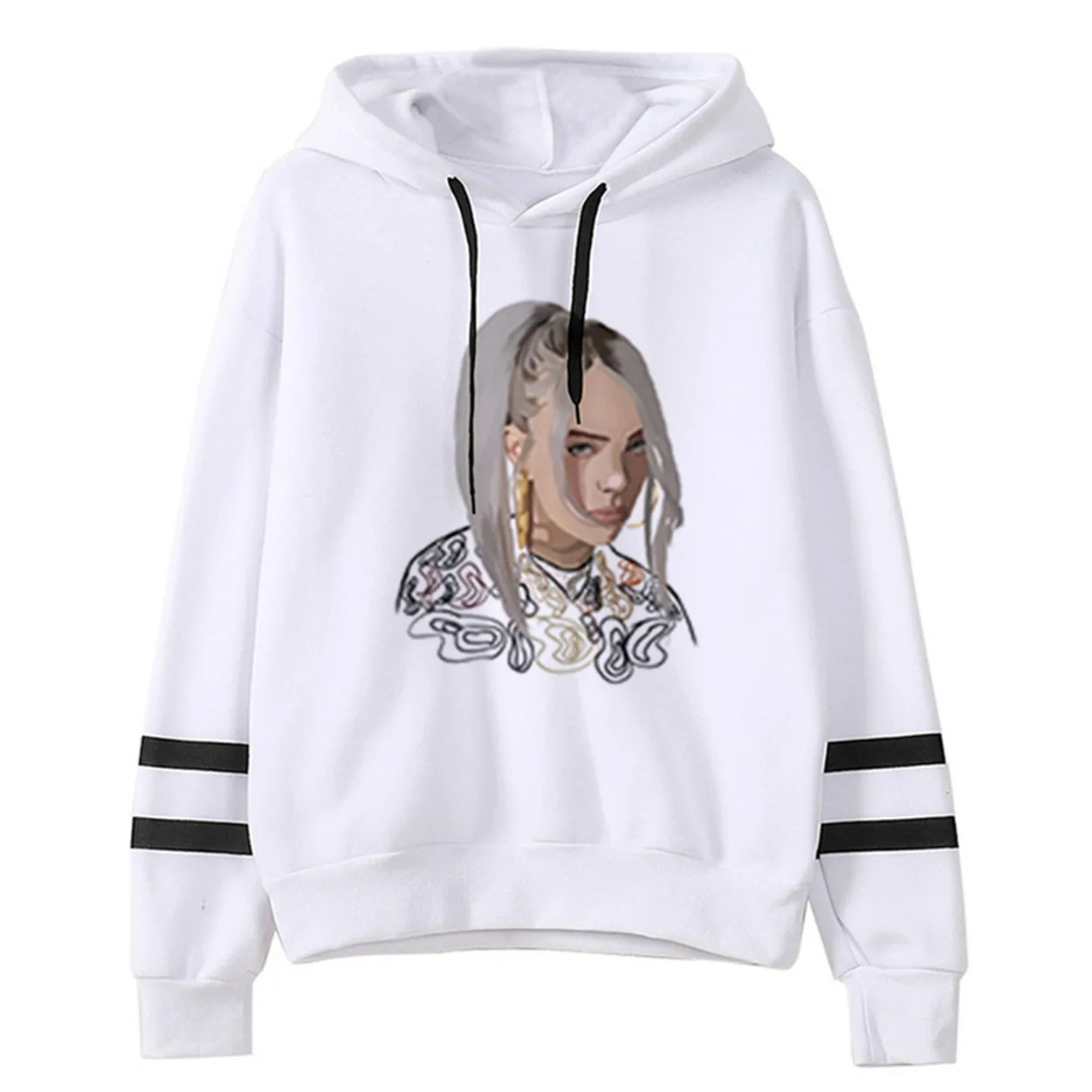 Новая уличная толстовка с капюшоном Billie Eilish Comic Print, пуловер, модная толстовка с капюшоном для мужчин/wo, Мужская толстовка в стиле хип-хоп, унисекс, толстовка, Топ