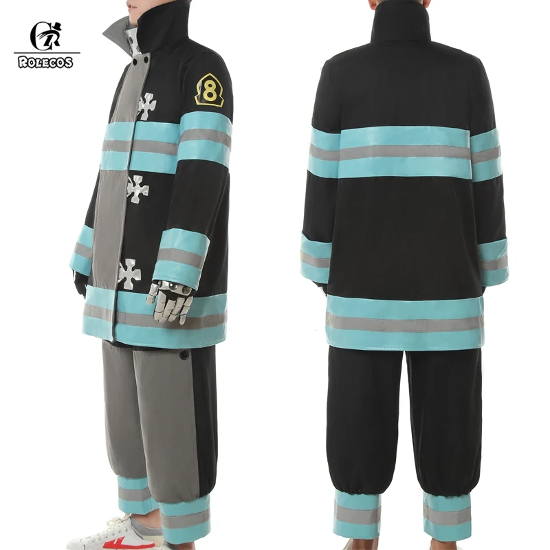 ROLECOS Fire Force Anime Cosplay Costume - Enen No Shouboutai Shinra Cosplay Hat - Tamaki Arthur Men's Firefighter Uniform image 3