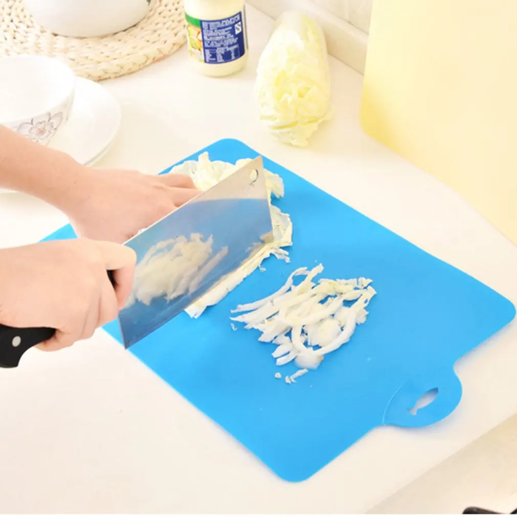 Сверхтонкие гибкие пластиковые коврики для кухонной разделочной доски с удобными ручками без бисфенола можно мыть в посудомоечной машине