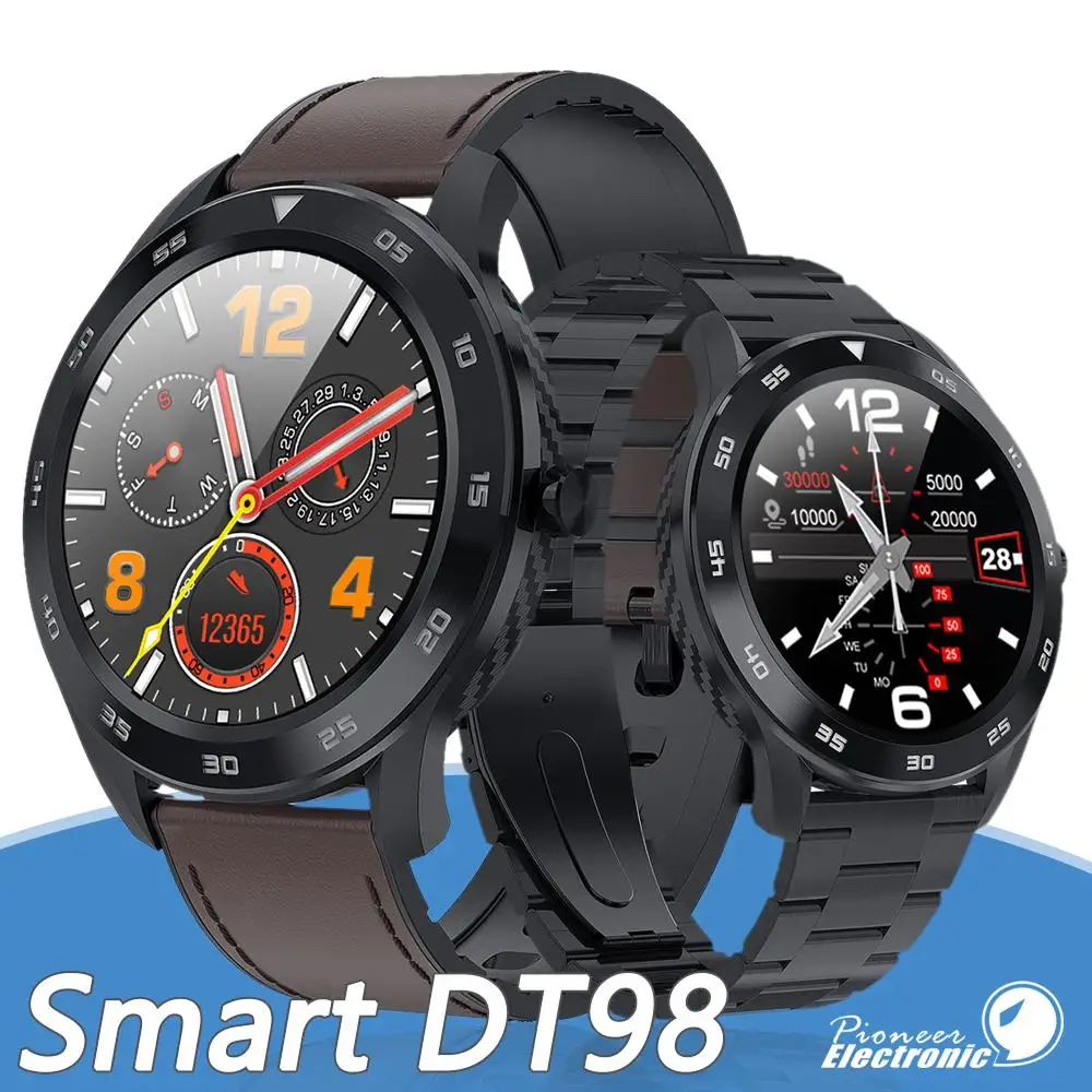 DT98 Смарт-часы браслет Bluetooth Синхронизация вызовов смартфон ЭКГ здоровье IP68