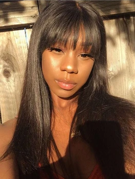 

Straight Bob Wig With Bangs Human Hair Wigs For Black Women Brazilian Short Bob Wig Pixie Cut Wig Remy Full Machine Made Wig