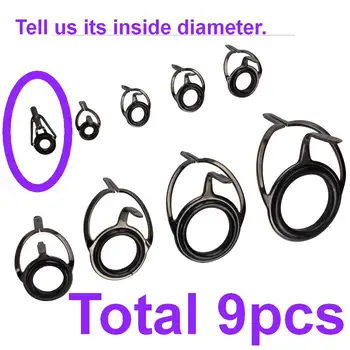 

9pcs Line Guides 1 Set! Boat Fishing Rod Repair Spare Parts Tip or Side Line Guide Good Quality
