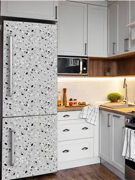 

7PCS Wall Sticker Gray Terrazzo Style Decorative Wall Sticker for Study Room Bathroom Glass Floor