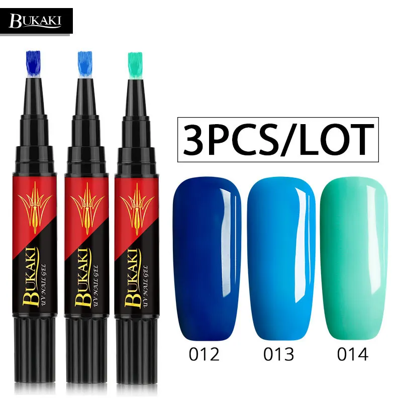 3PCS ZHG710 BUKAKI купить еще 2 5% скидка легко 3 в 1 гель лак для ногтей ручка 3 шт. ногтей Советы УФ гель лак Гибридный Сахар клей для ногтей один шаг - Цвет: 3PCS ZHG710