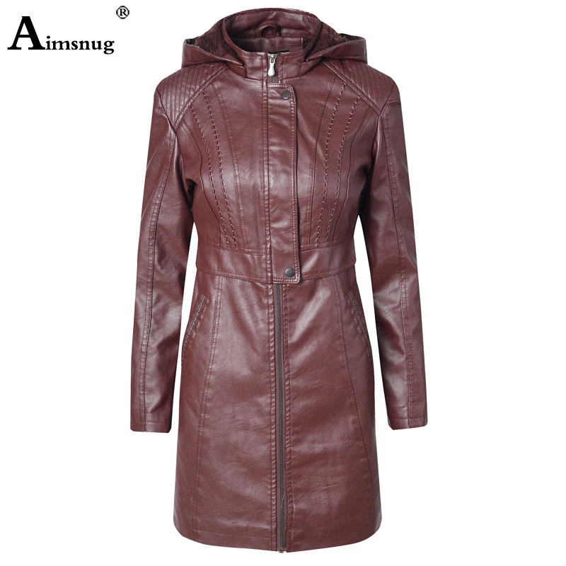 Куртка из искусственной кожи, женская модная тонкая Лоскутная Длинная женская куртка на молнии, мотоциклетная туника, верхняя одежда, осенняя зимняя верхняя одежда