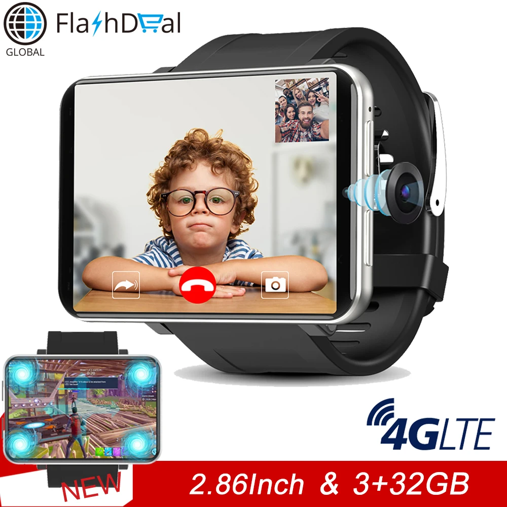 4G LTE Smartphones Android 7.1 Phone Watch 2.86Inch 480*640 Display Google Play Store 5MP HD Camera 3GB 32GB 2700mAh Smart Watch