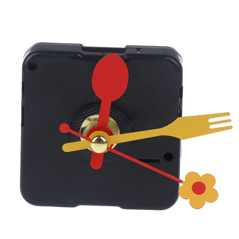 Cute Quartz Clock Movement Kit Spindle Mechanism Replacement Repair Parts With Flower Folk Spoon Hands 