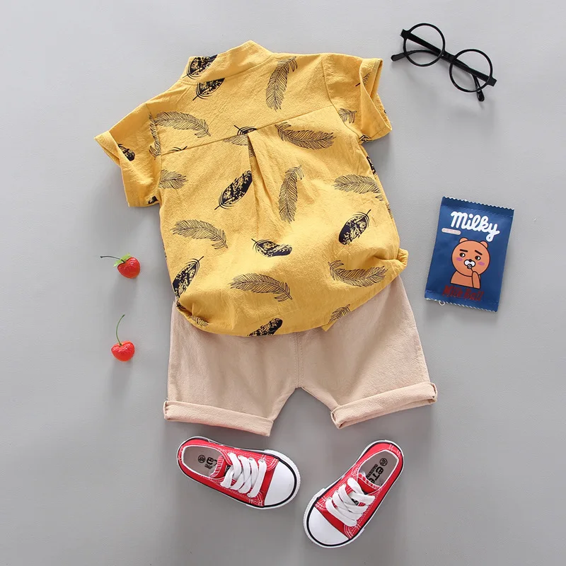 New Summer Baby Clothing Children Boys Fashion Printed Shirt Shorts 2Pcs/Sets Toddler Casual Cotton Clothes Suit Kids Tracksuits 6