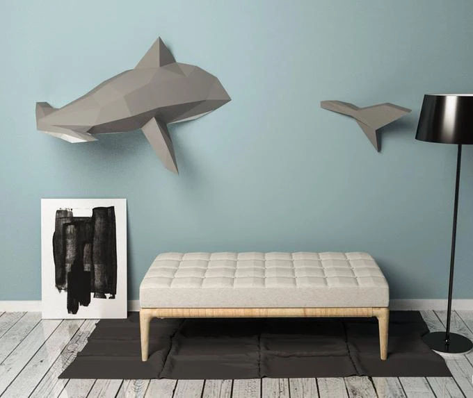 

3D Paper Model Shark Papercraft Home Decor Wall Decoration Puzzles Educational DIY Kids Toys Birthday Gift 2631
