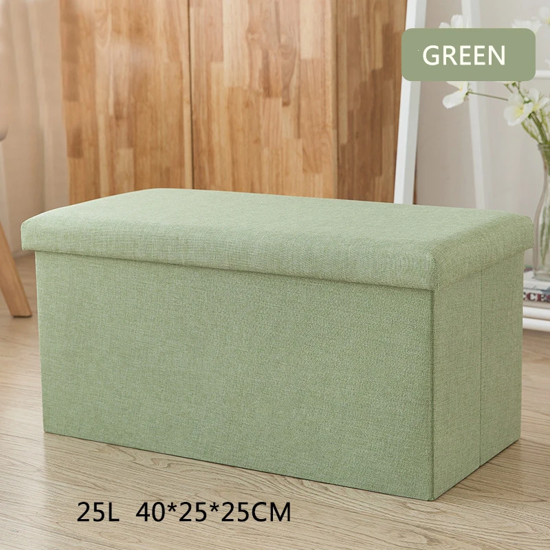 25L Green Многофункциональный ящик для хранения табурета инновационный диван табурет для хранения, пуф для одежды, обуви, игрушек, закусок, журналов, органайзеров для дома - Цвет: 25L Green
