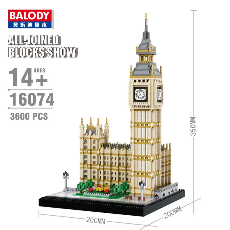 Balody Bausteine Architektur Elizabeth Tower Big Ben Gebäude Modell Toys Blocks 