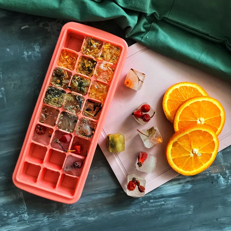 

Popsicle Silicone molds For Ice Cube Tray Food Grade Ice Mould Cream 24 Grids Fruit Small Ice Cube Maker Mold Sphere Bullet Bar