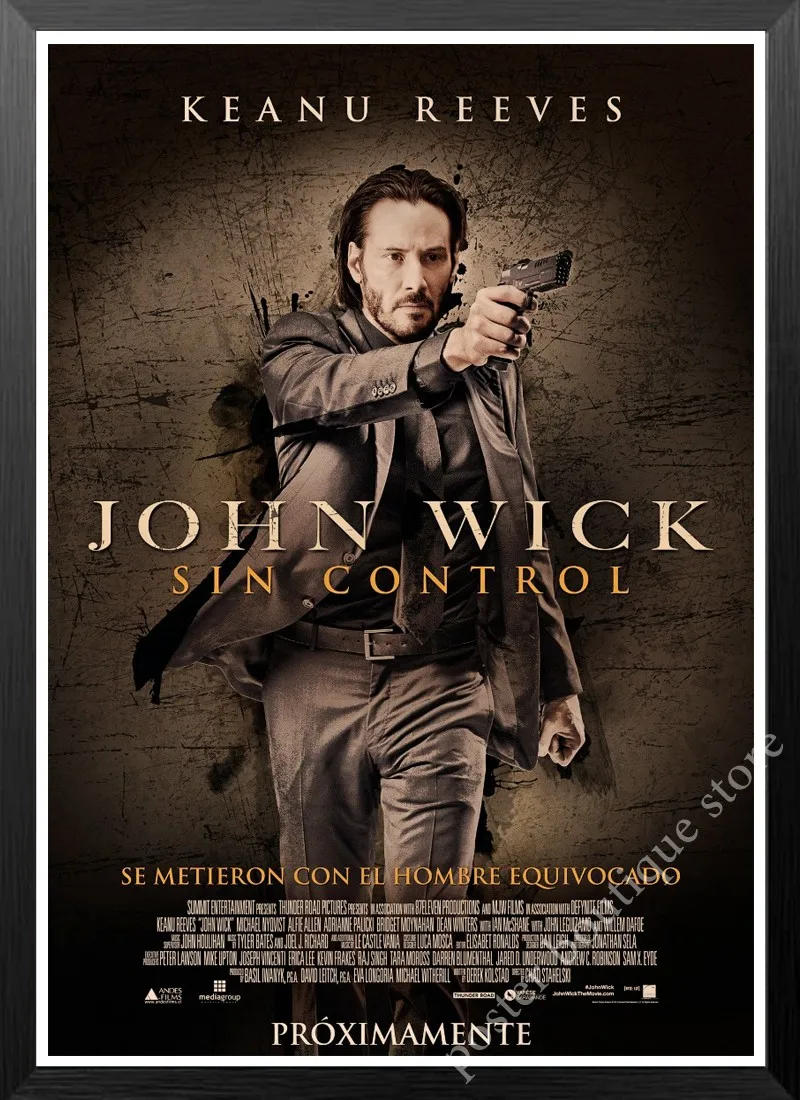 Плакат Джон фитиль/постер фильма Keanu Reeves/ВИНТАЖНЫЙ ПЛАКАТ/украшение гостиной/домашний кафе бар плакат на крафт-бумаге стикер на стену
