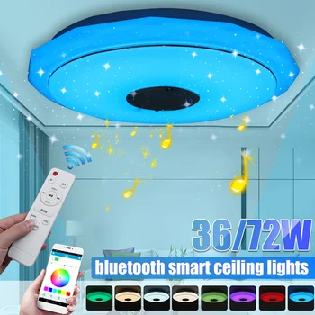 

Modern Music LED Ceiling Light 36W 72W RGB Flush Mount APP bluetooth Music Light With Remote Control Home Smart Ceiling Lamp