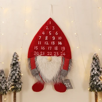 

Home Hanging Decor Christmas Advent Calendars Cloth+Artificial Fur Holiday Parts