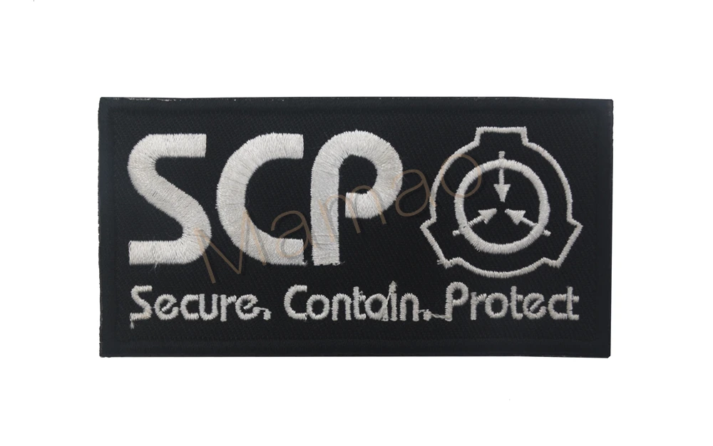 SCP 5x10cm SCP патчи специальные процедуры удержания основа безопасный Содержит защиту вышивка Badg аппликация для куртки джинсы рюкзак - Цвет: SCP 5x10cm
