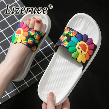 

Summer Sunflower Slippers Women SunFloral slippers Beach Casual Sandals Female Indoor Flip Flops Ladies Soft Slides Shoes