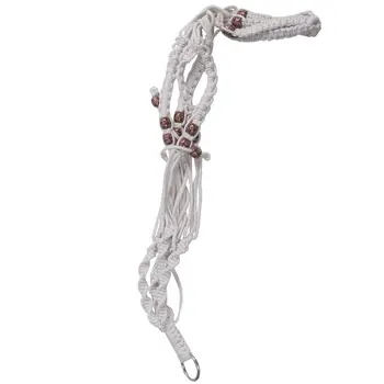 

HOT-Macrame Plant Hanger Set Of 5 Indoor Wall Hanging Planter Basket Flower Pot Holder Boho Home Decor