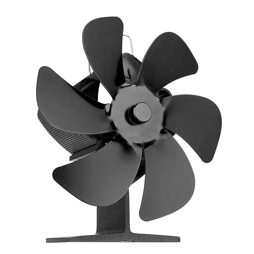 6-blade Fireplace Fan Quiet Safe Heat Powered Stove Fan Aluminum Alloy Fireplace Heating