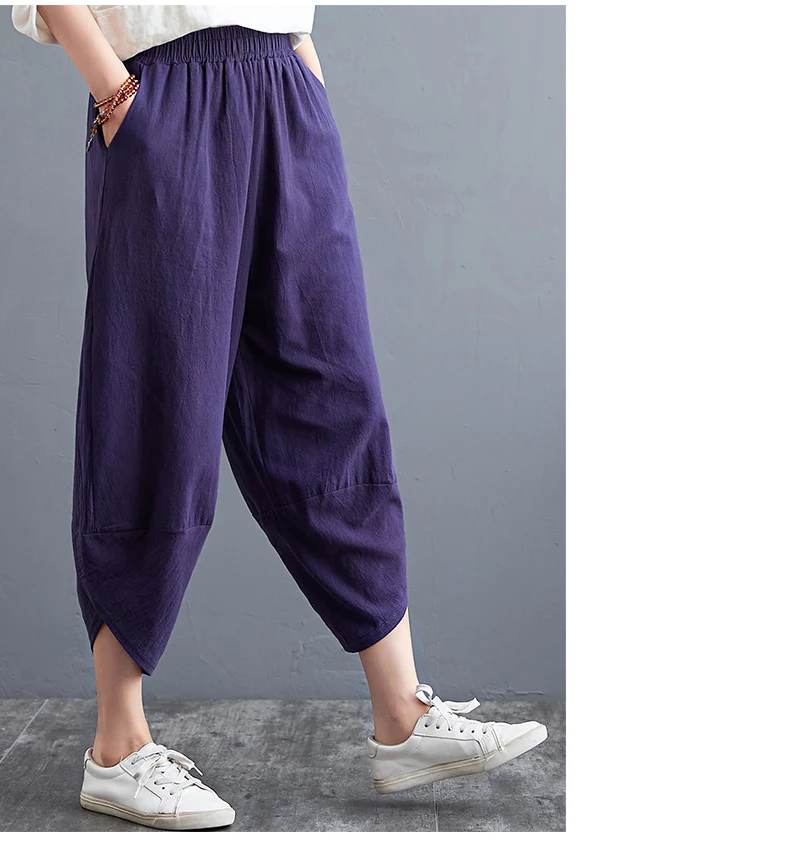 Shimai Cotton Linen Loose Trousers Women Loose Pants Large Size Straight Leg Pants Unique Wide Leg Pant Ladies Summer Pure Pants plaid pants