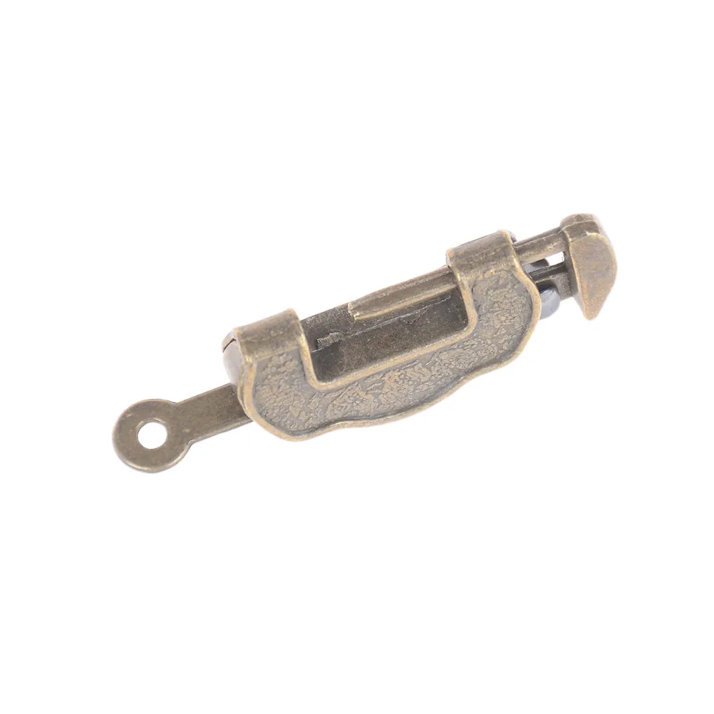 Serrure De Tiroir Ancienne En Fer Plaqué Laiton - Entraxe 2cm - Tireur Gauche - Stock ébéniste