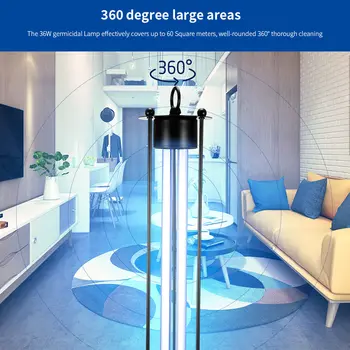 

Safety Household UVC Ozone Disinfection Lamp Remote Control Timming UV Sterilizer Ultraviolet Germicidal Bactericidal Light