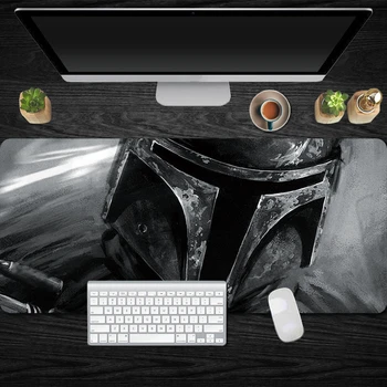 

Mandalorian Extra Large Gaming Mouse Pad Computer Mousepad Game Anti-slip Natural Rubber Anime Mouse Pad Desk Mat For Star Wars