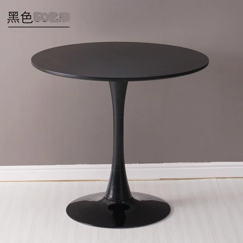 Диаметр 80 см, современный обеденный стол, маленький круглый стол для офиса продаж, для переговоров, стойка для приема, круглый журнальный столик - Цвет: Blackdiameter80cm
