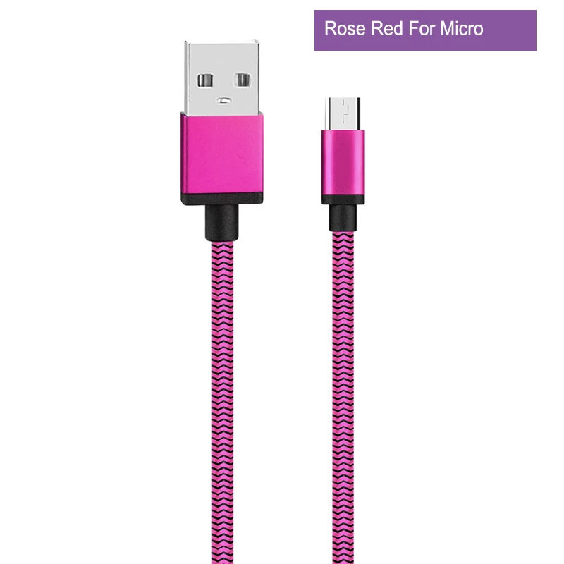 Кабель usb type C для быстрой зарядки Micro USB кабель для передачи данных Шнур зарядное устройство для samsung huawei Xiaomi Android мобильный телефон usb type-C данных - Цвет: For Micro Rose Red