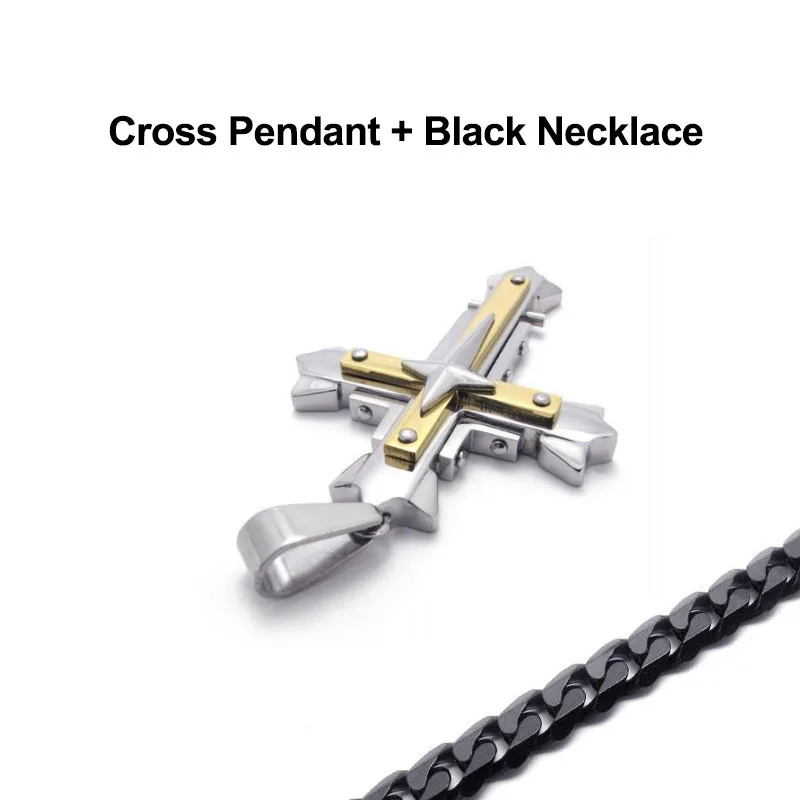 EDC Самозащита титановое стальное ожерелье с золотым крестиком браслет вращающееся ожерелье из нержавеющей стали Писание Мужская Ювелирная подвеска - Цвет: Бежевый
