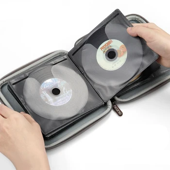 

Portable Disc Box Water Resistant Bag Travel Storage Case Wallet Case Hard Protective CD DVD Organizer Carrying Accessories Suff