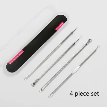 

5Pc Wholesale 4 Piece Set Stainless Steel Acne Remover Set Blackhead Blemish Removal Acne Needle Treatment Facial Skin Care Tool