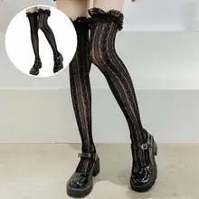 

Lolita Socks No Deformation Anti-shedding High Tube Ruffle Calf Socks Knee Lolita Socks Tube Lolita Socks 1 Pair