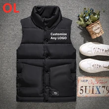OL брендовый зимний жилет для мужчин, приталенный повседневный мужской теплый жилет без рукавов в английском стиле, куртки со стоячим воротником, мужская одежда