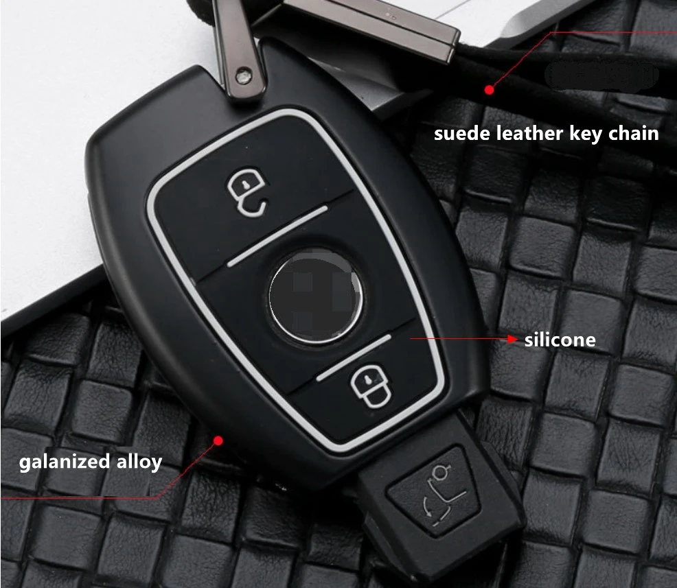 Автомобильный карбоновый чехол для ключей для Mercedes Benz CLS CLA GL R SLK AMG A B C S Class Для AMG Автомобильный ключ