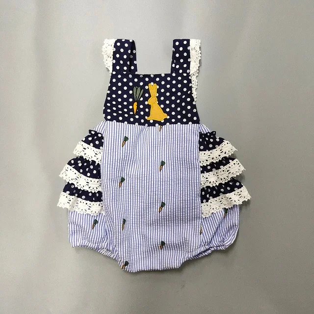 Пасхальное От 0 до 3 лет для новорожденных детей; летняя Милая тканая одежда с вышивкой; тканевый комбинезон для маленьких девочек - Цвет: GPF911-840-HY