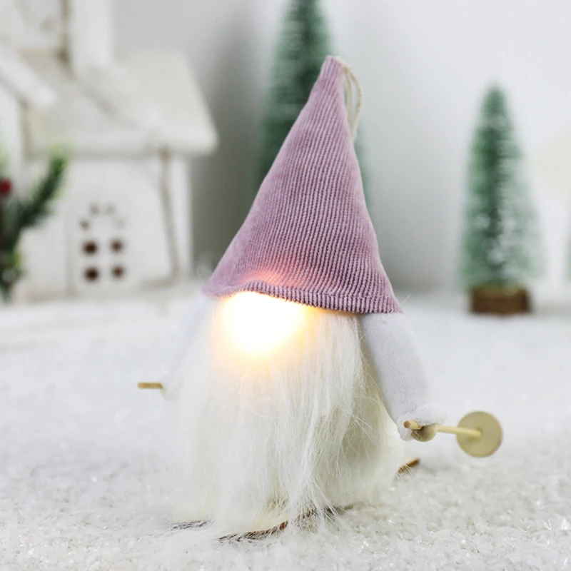 Рождественская плюшевая кукла Tomte Gnome со светодиодной подсветкой для носа