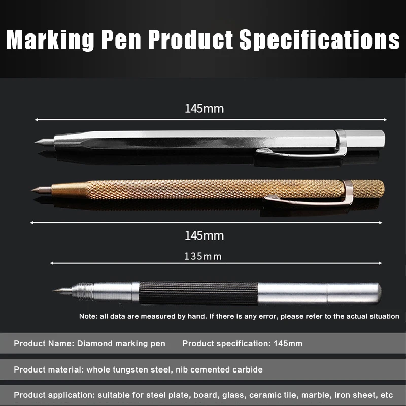 1pcs Diamond Metal Marker Engraving Pen Tungsten Carbide Nib Stylus Pen for Glass Ceramic Metal Wood Engraving Hand Tool 2