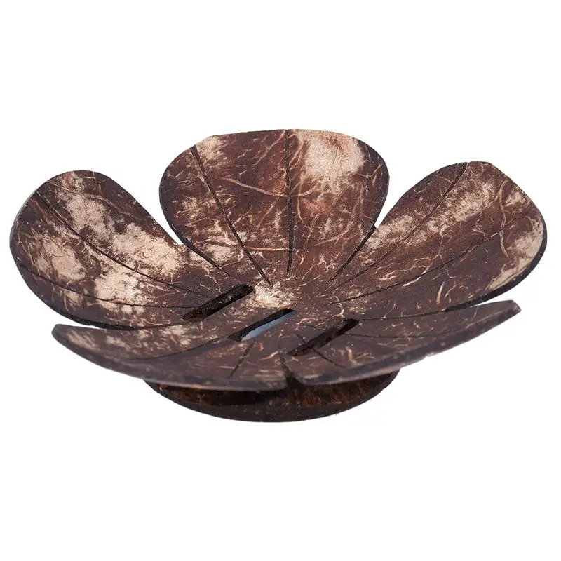 New 1PC Creative Handmade Natural Wooden Bathroom Soap Dish Box Container Kitchen Tub Storage Cup Rack Soap Holder Flowers