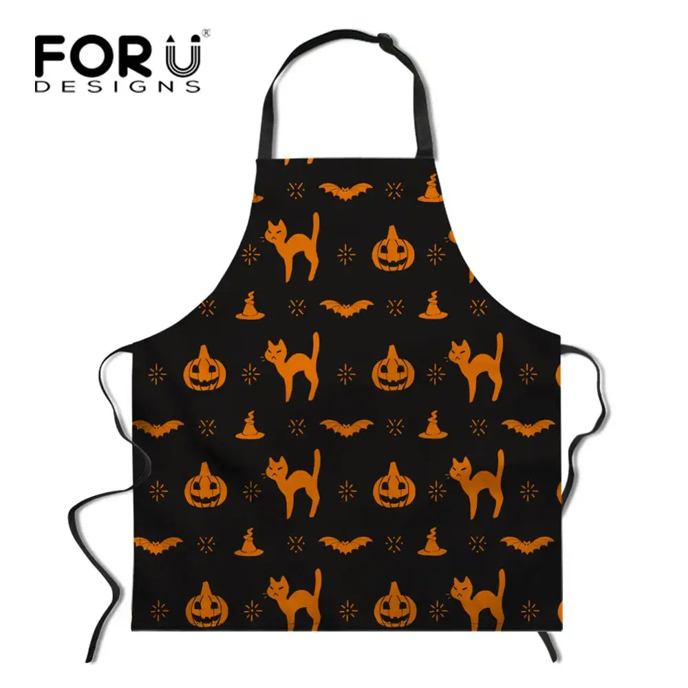 YY1184R FORUDESIGNS Happy Halloween Apron for Women Man Adjustable Strap Chef Apron Funny BBQ Cooking Painfore Baking Cleaning Tools - Цвет: YY1184R