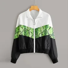 Jackets Women New Lady Autumn Cut And Sew Panel Snake Stitching Jacket Casual Blouse Tops Female Baseball Women Men Coat