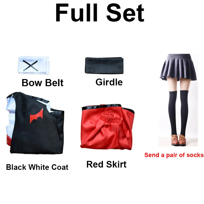 Monokuma Cosplay Wig Danganronpa Woman's Cosplay Costume Kuma Jacket Skirt Suit Halloween Girl Anime Costume0 (7)