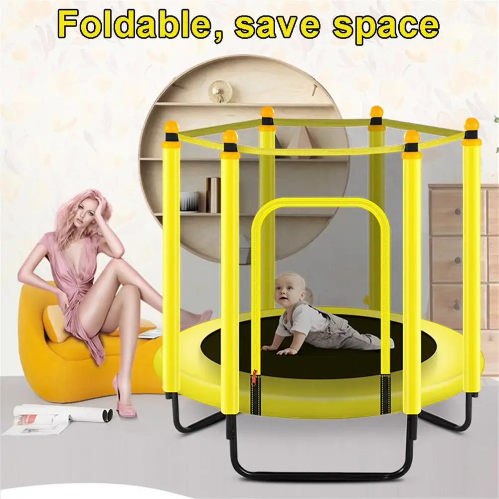 Children Trampoline Trampoline Protective Cover Trampoline Replacement Net Round Kids Mini Trampoline Enclosure Net Pad Rebounder Outdoor Exercise Home Toys Jumping Bed Safety Net Protection Guard